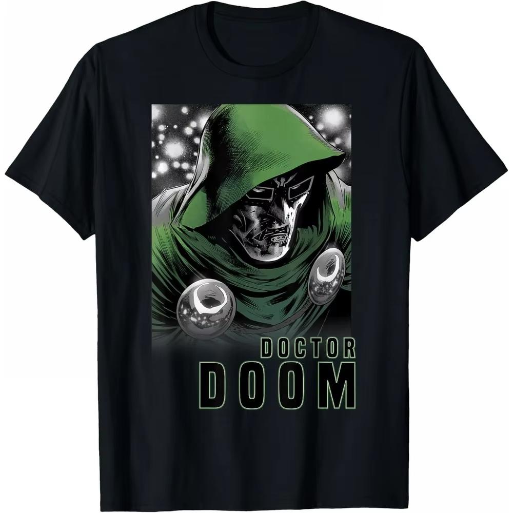 

2026 Doctor Doom Marvel TShirt Unisex Short Sleeve Comic Close Up Style Cotton Regular Fit Crew Neck Trendy Top for Men Women 2XL