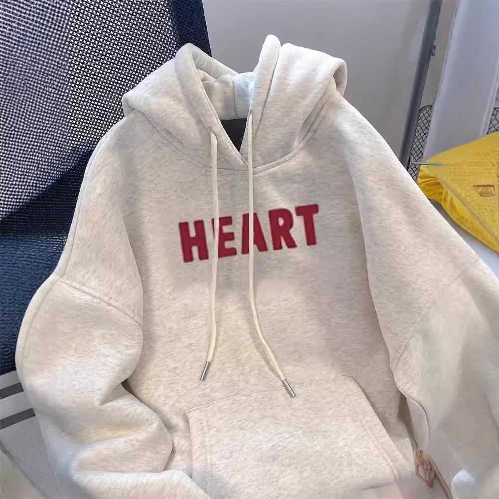 Imitation Cotton Blended Milk Silk Hoodie (Silver Fox Fleece) - Round Neck, Loose Sweatshirt, 320g/420g
