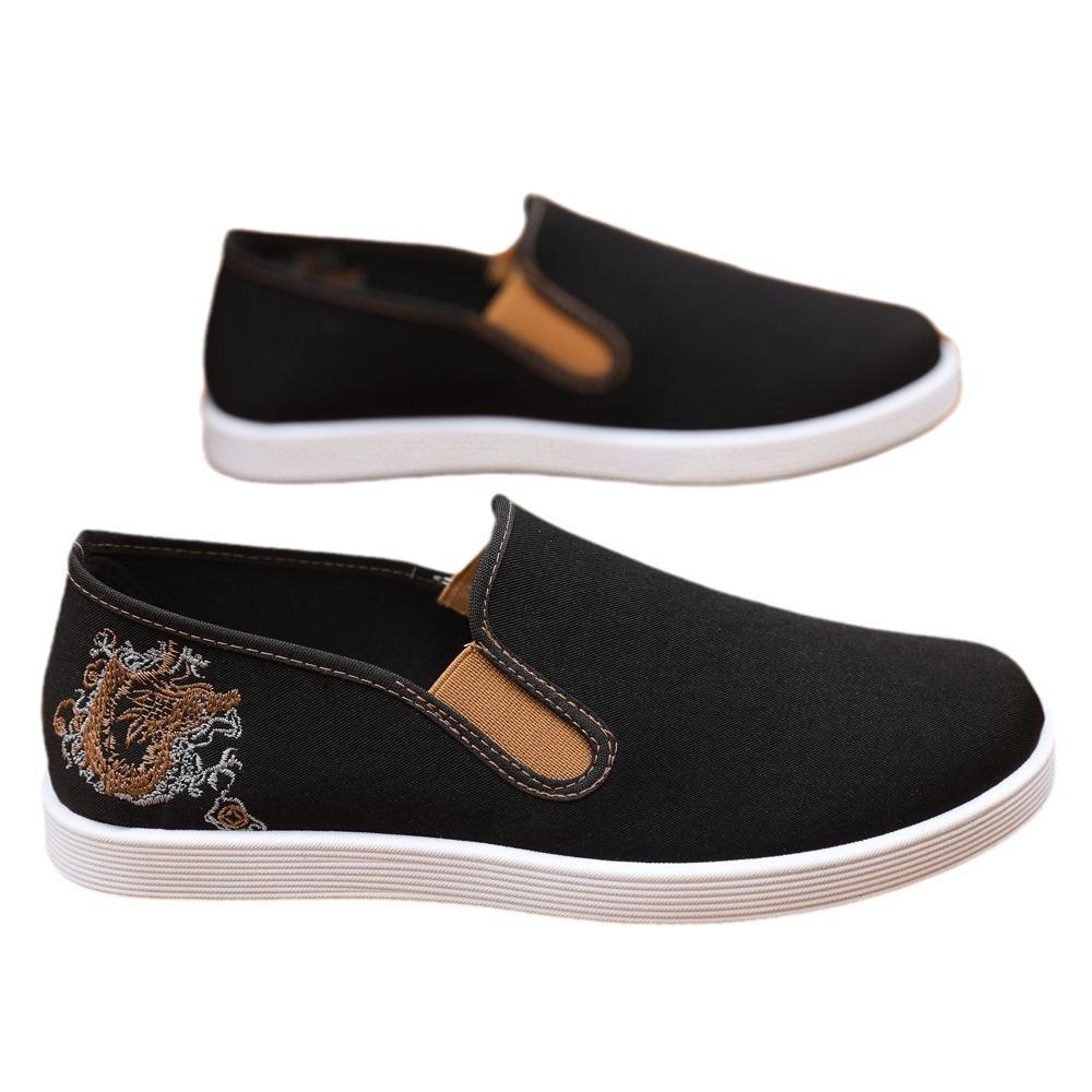 ****** New Chinese Style Embroidery Men's Casual Old ******* Cloth Shoes Men's Shoes S**t-soled Driving Shoes Non-slip and Breathable