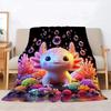 Flannel Throw Blanket Cute Cartoon Little Salamander HD Print,suitable for Sofas,beds,offices,travel,camping Chairs,warm Blanket