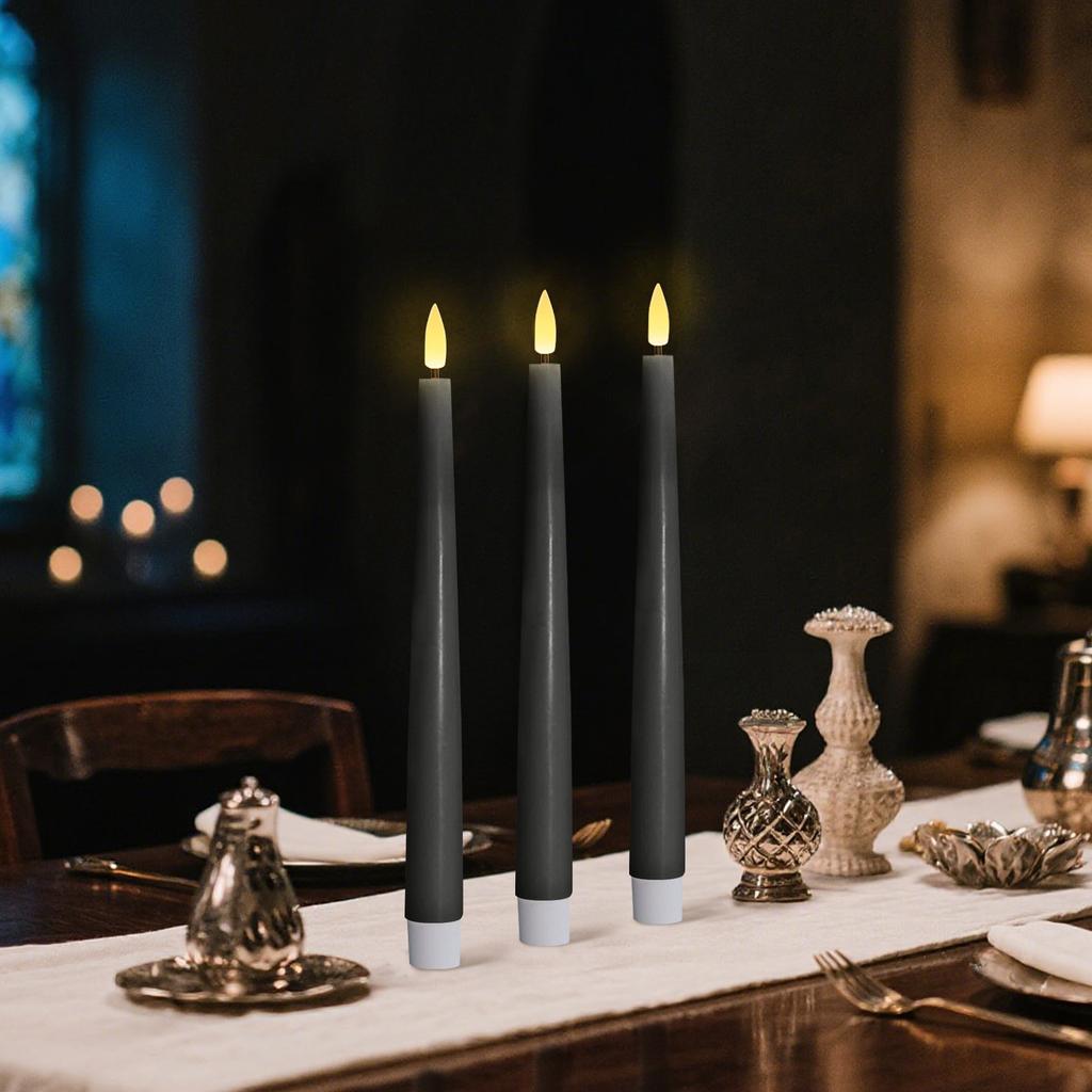 Conical Wavy Flameless Candle, 3D Flame Festival Decorative Candle Lamp, Suspended Candle, LED Electronic Candle Lamp
