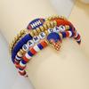 European and American football bracelet set, sports letter bracelet, oil drip alloy pendant jewelry