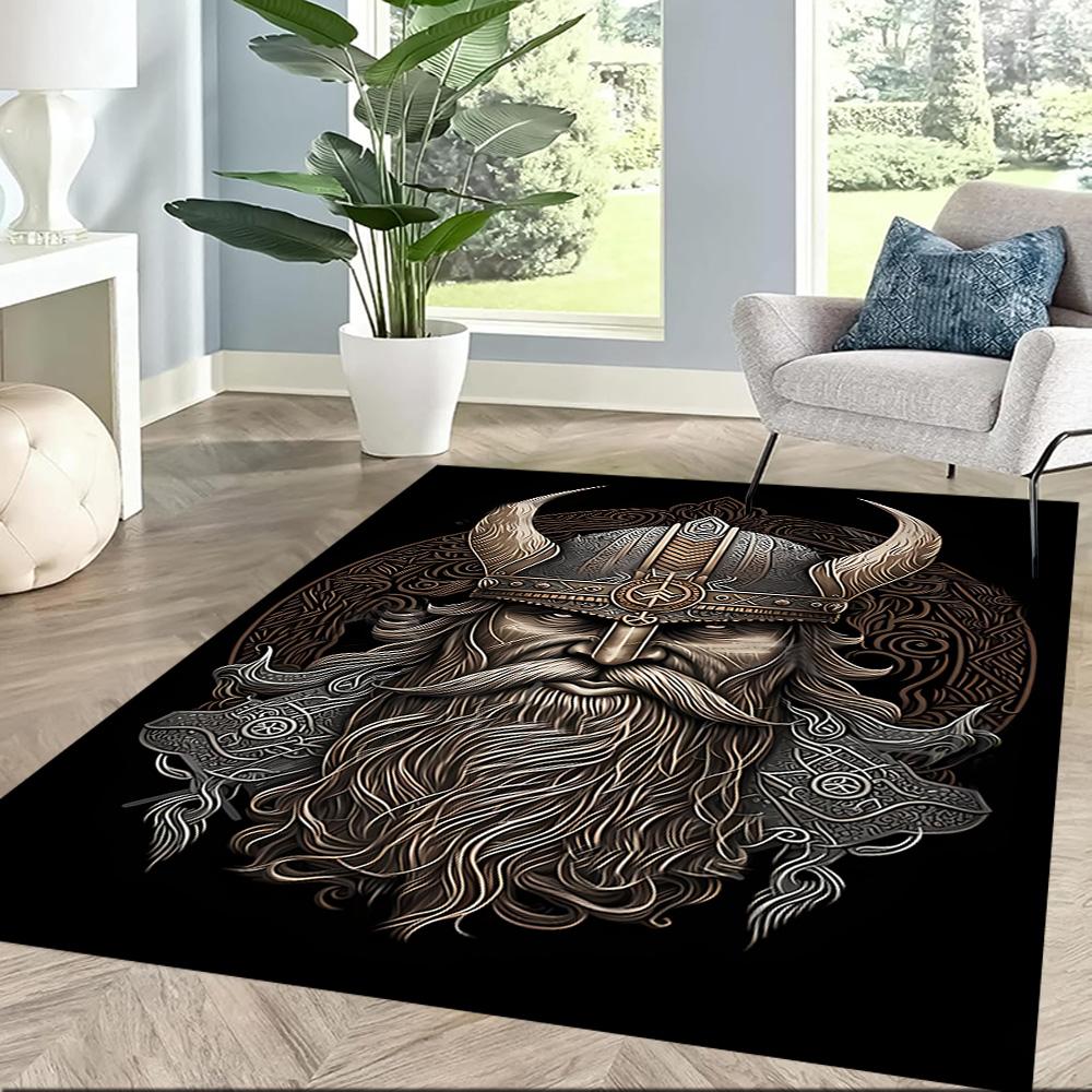 Viking Warrior Artwork Floor Mats for Living Room, Bedroom and Room Decoration Are Suitable for Gifts.