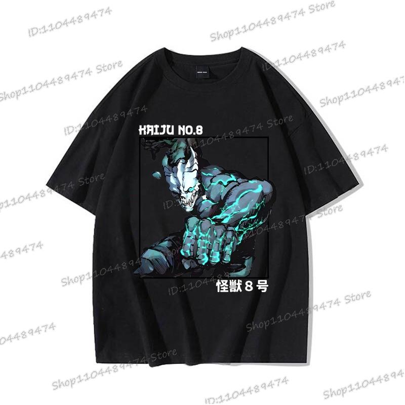 Anime Kaiju No 8 Tričko Kafka Hibino Pánské Vtipné Manga Trička Volná Kulatý Výstřih Grafická Trička Y2K Komiks Kaiju No 8 Bavlněné Tričko