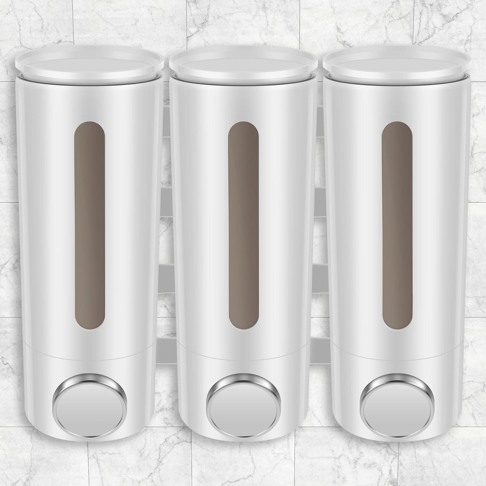 

Настенный диспенсер для жидкого мыла в ванную комнату, 500 мл, с тремя головками, для мыла, кондиционера, с прозрачным окном, для дома, отеля, SPA белый