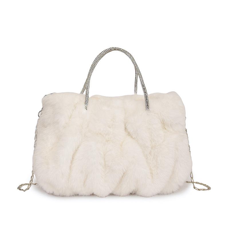 2024 Trendy Handheld Plush Cloud Bag: Furry Chain Crossbody for Women, Perfect for Autumn/Winter