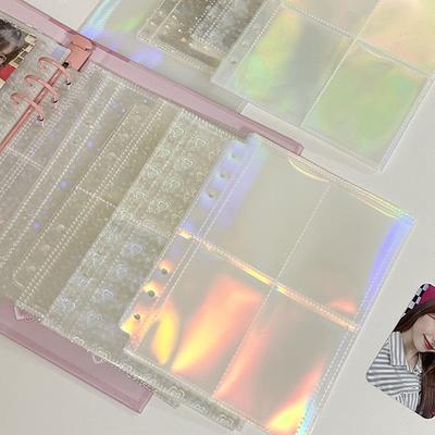 10PCS A5 Binder Inner Page Laser Photo Cards Holder Filler Paper Photo Album Loose-leaf Photo Sleeve Kpop Photo Binder Paper