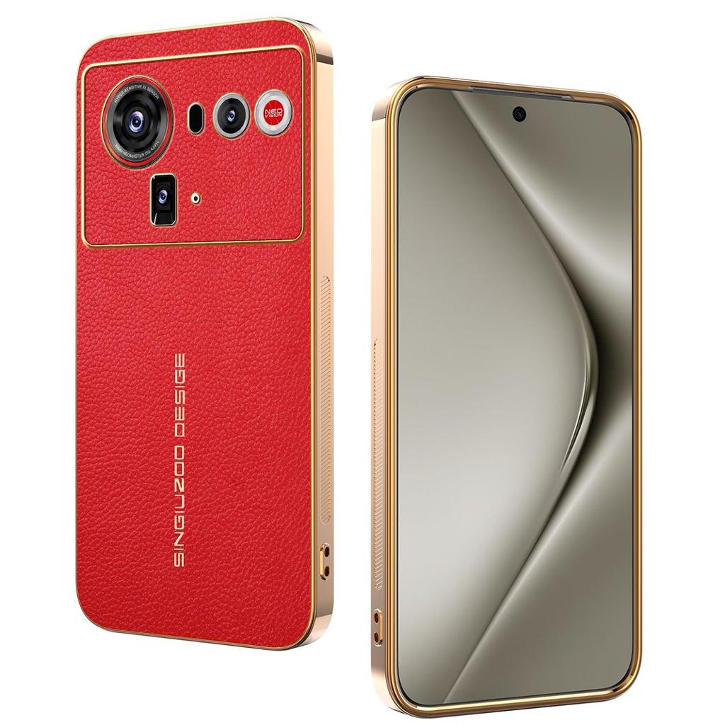 Luxury Plating Lychee Texture Magnetic Phone Case for ZTE Nubia Z60 Z80 Ultra 5G Shockproof Nonslip Bumper Mag-safe Back Cover