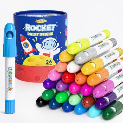 JUPITEARTH Tempera Rocket 26 Couleurs Crayons, Forme,
