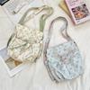 5 New Canvas Bag Floral Student Backpack Lazy Wind Cute Shoulder Messenger Bag Large Capacity