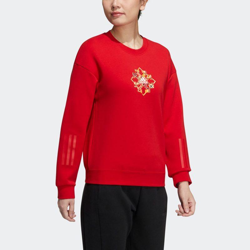Adidas Sweatshirts Women's Scarlet Crew Neck Moderate Regular HC2804