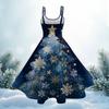 Women's Fashion Christmas Printed Sexy Strapless Gothic Cocktail Dress Punk, Vintage Dress.