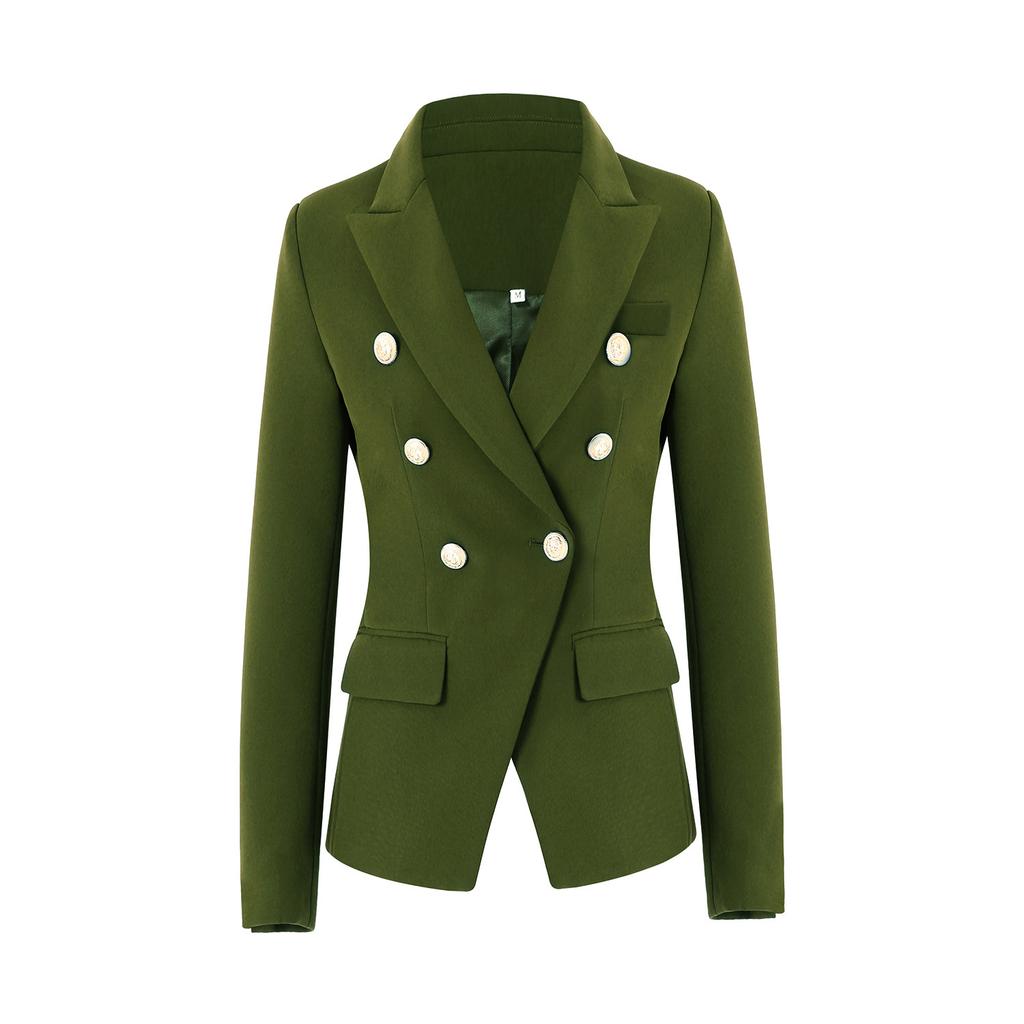 New double-breasted suit solid-color suit multi-color slim-fitting and thin temperament blazer women