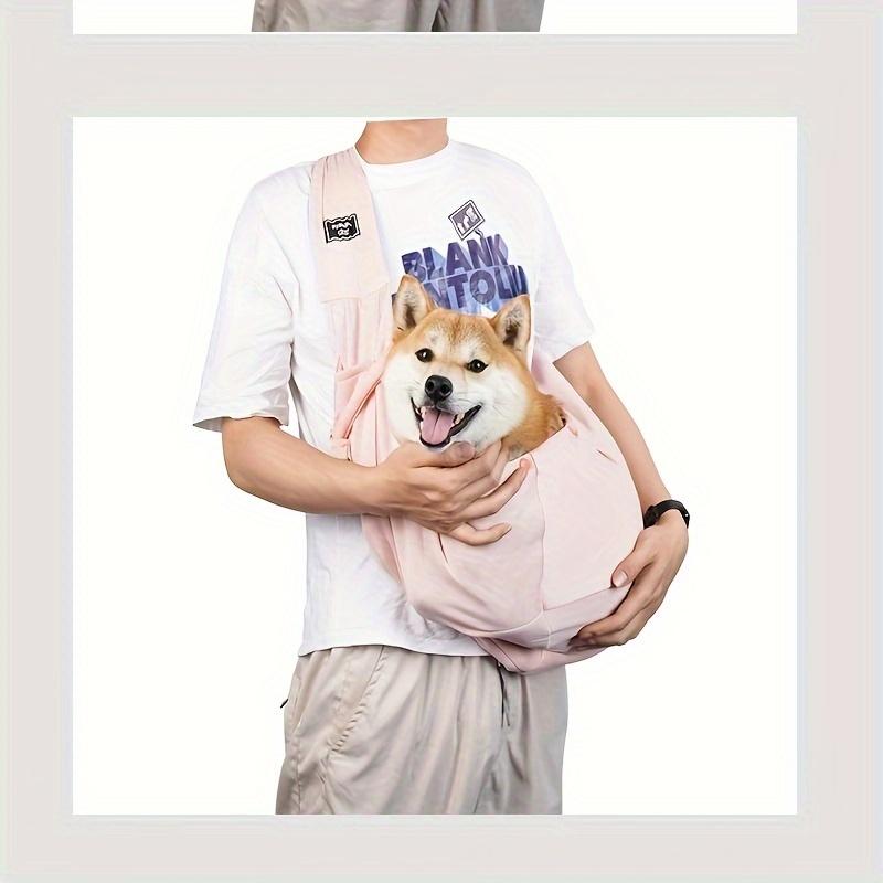 Foldable Dog Sling Carrier, Hands-Free. Large Capacity,Adjustable Strap.Comfort & Convenience for Travel.Orange/Gray/Brown/Blue.