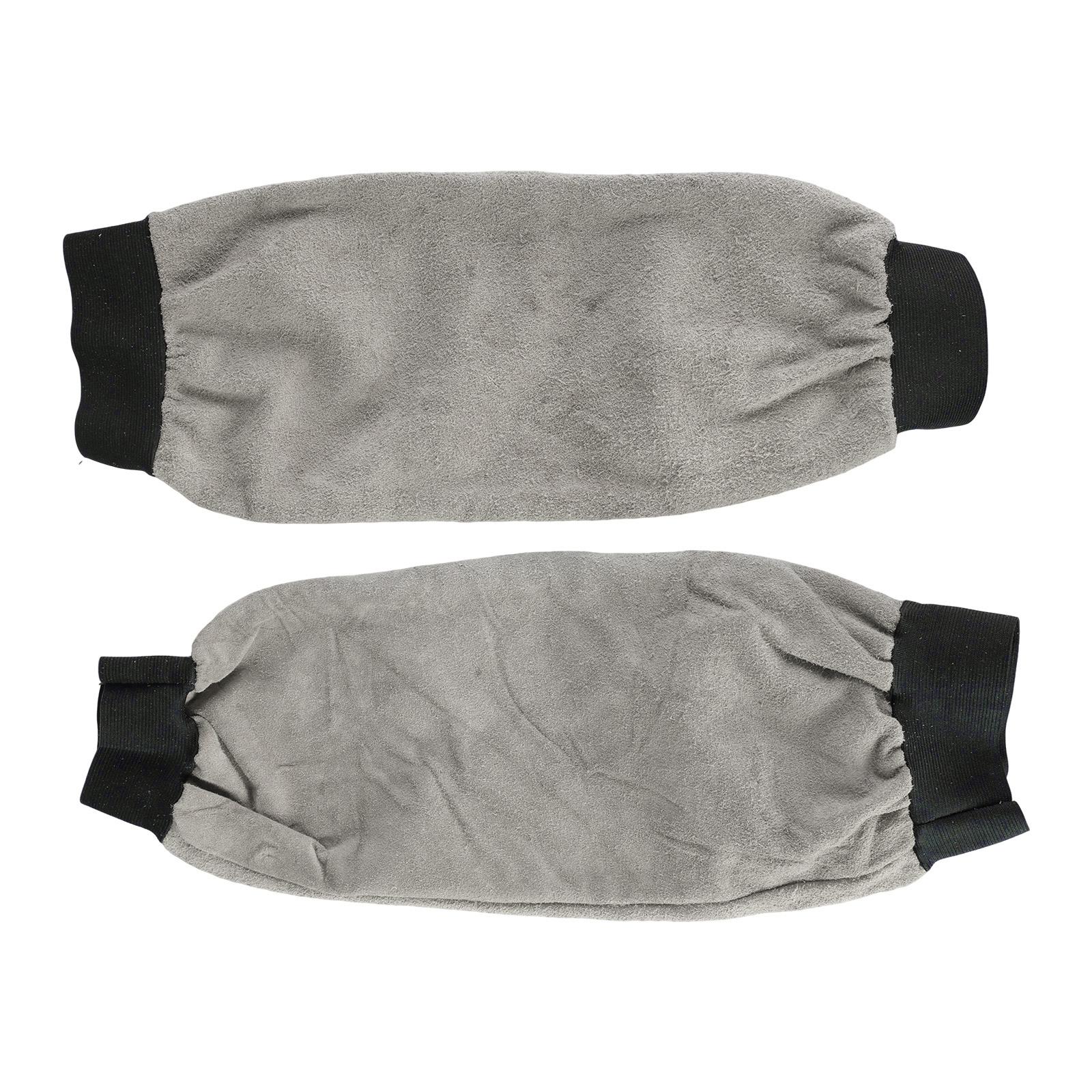 

Кожаные сварочные нарукавники Термостойкие Защита рук Эластичные манжеты Принадлежности для сварщика Защитное промышленное использование серый