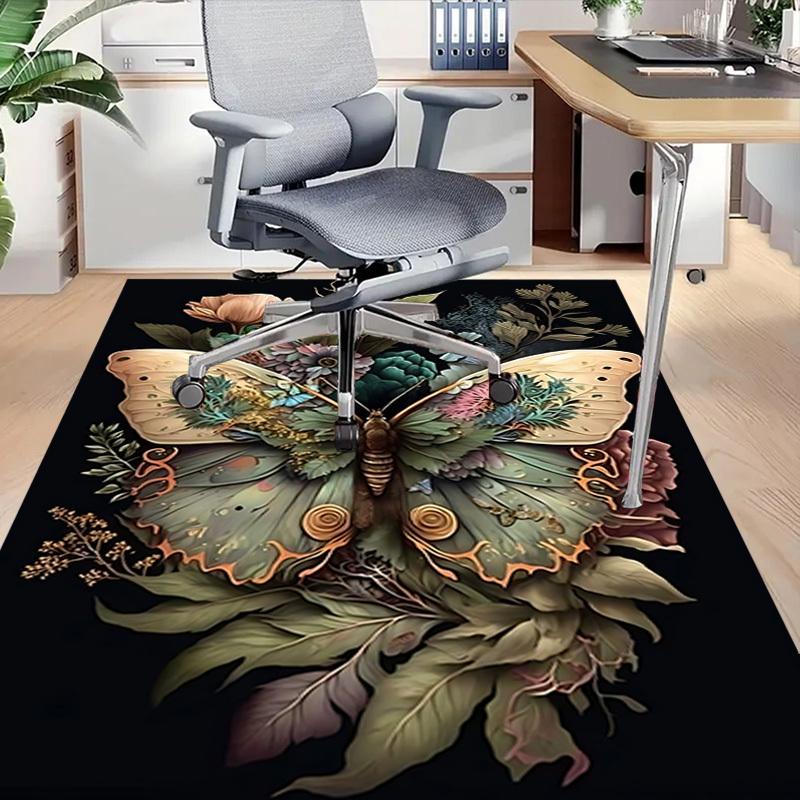 1pc Butterfly Flowers Carpet Anti Slip Polyester Floor Mat for office.Bedroom
