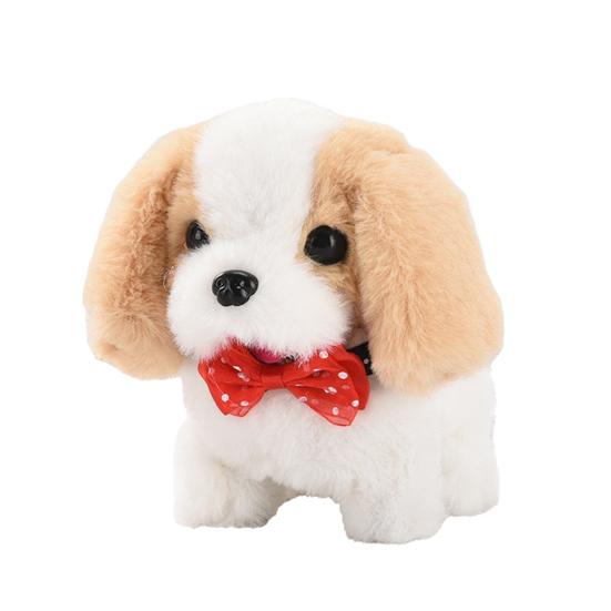 Kids Electric Plush Dog Toy Interactive Barking Nodding Movable Tail Walking Puppy Plushie Toddlers Educational Simulation Stuffed Animal Toy
