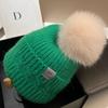 Iceland Flower and Youth Winter Fox Hairball Knitted Hat European and American Cold Warm Rabbit Hair Wool Hat Female