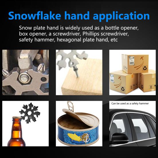 Multifunkční nástroj Snowflake, odolný proti korozi, otevřená lahev z nerezové oceli, profesionální přesný klíč na sněhové vločky, multifunkční nástroj