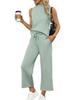 2025 Summer Women's Cross-Border Suit: Vest Top & Wide-Leg Cropped Pants