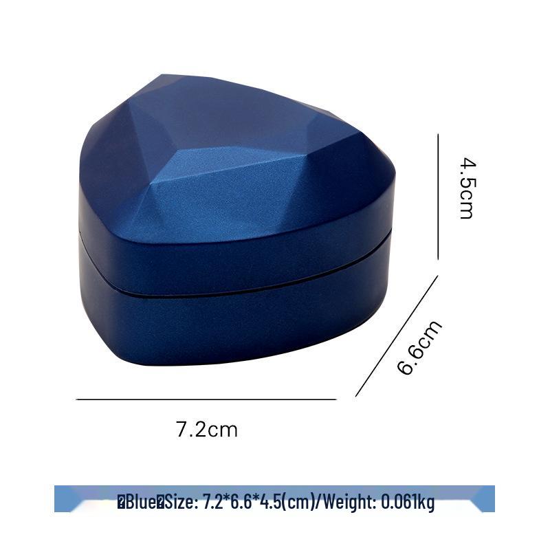 Heart-Shaped Piano Lacquer LED Jewelry Box for Rings and Pendants