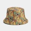European and American new creative oil painting style double-sided bucket hat female tide travel shopping sun hat male leisure basin hat