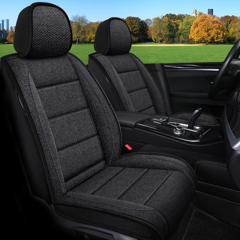 Five-Seater Full Coverage Coarse Linen Car Seat Cushion Cover