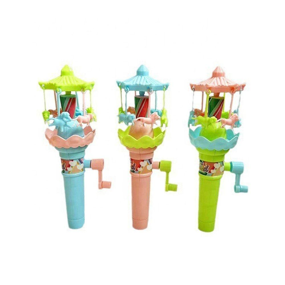 Glowing Merry-Go-Round Toy LED Lights Carousel Toy Fun Hand Cranked Rotating Toy  Children