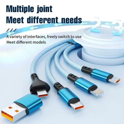 5 In 1 100W Braided Fast Charge Data Cable Multi Interface PD Type C Line Mobile Phone Charging Cable For Huawei Xiaomi iPhone14