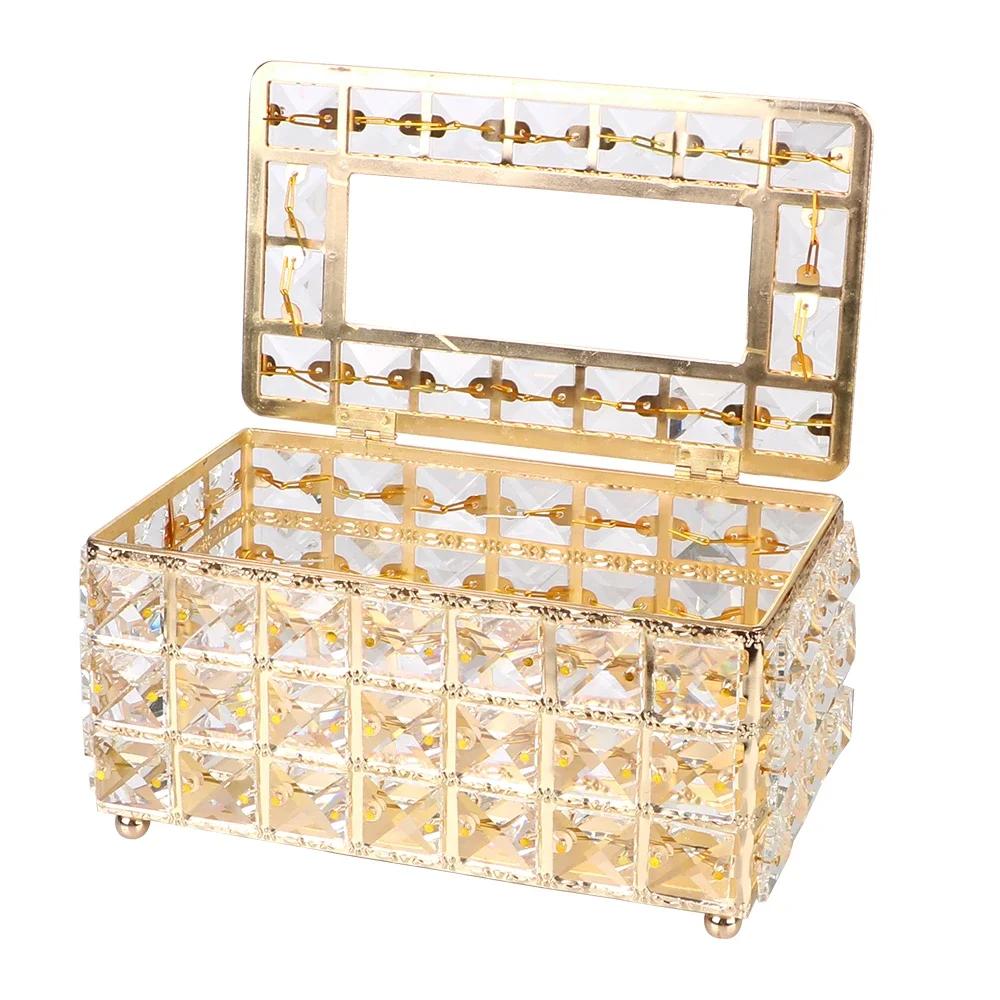 Tissue Box Bar Napkin Box Crystal Cube Napkin Dispenser Square Bedroom Office Hotel Cafe Coffee European-style