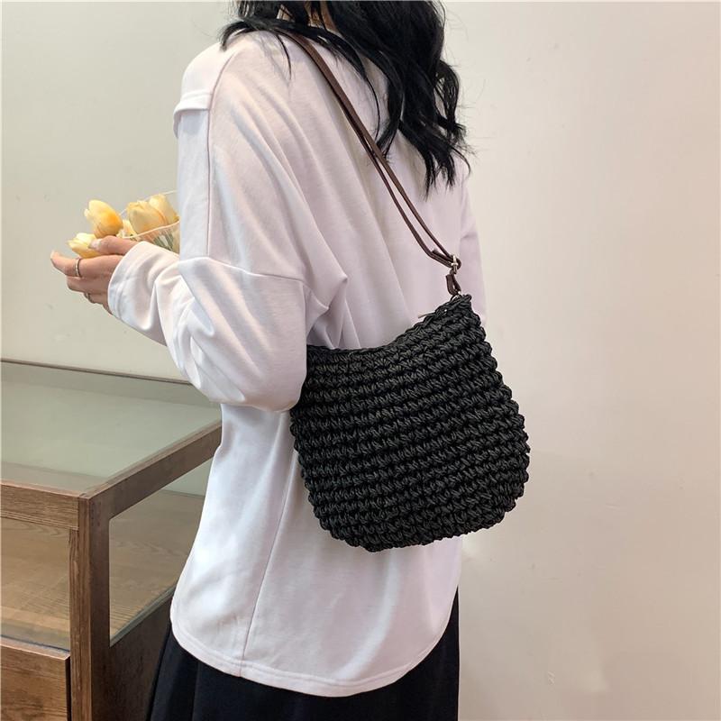 New Spring and Summer Casual Shoulder Bag Straw Woven Bag Woven Bag Handbag Beach Bag