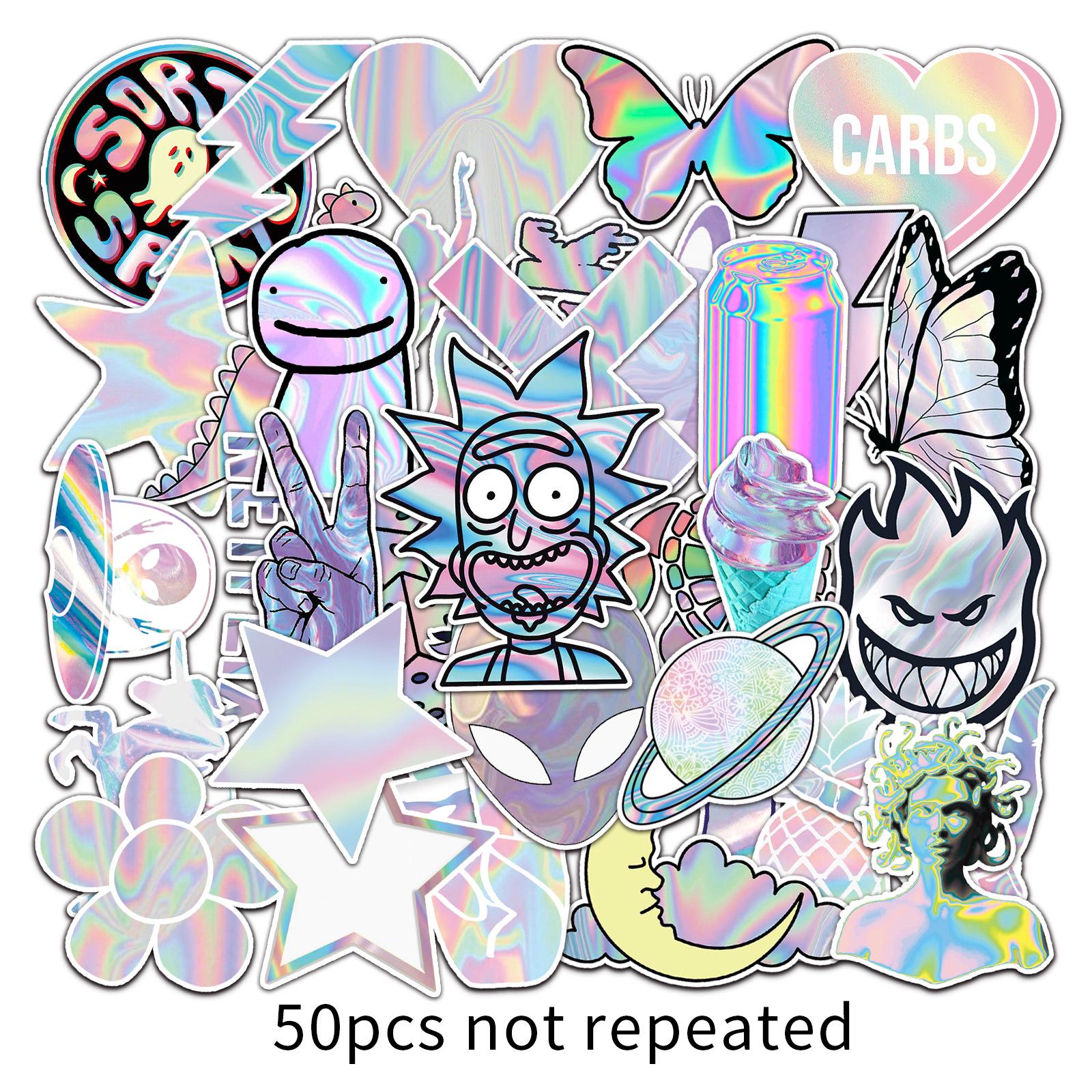 50 Trendy Waterproof Scenery & Animal Graffiti Stickers for Laptops & Suitcases (50-Pack) 5.5-8.5cm