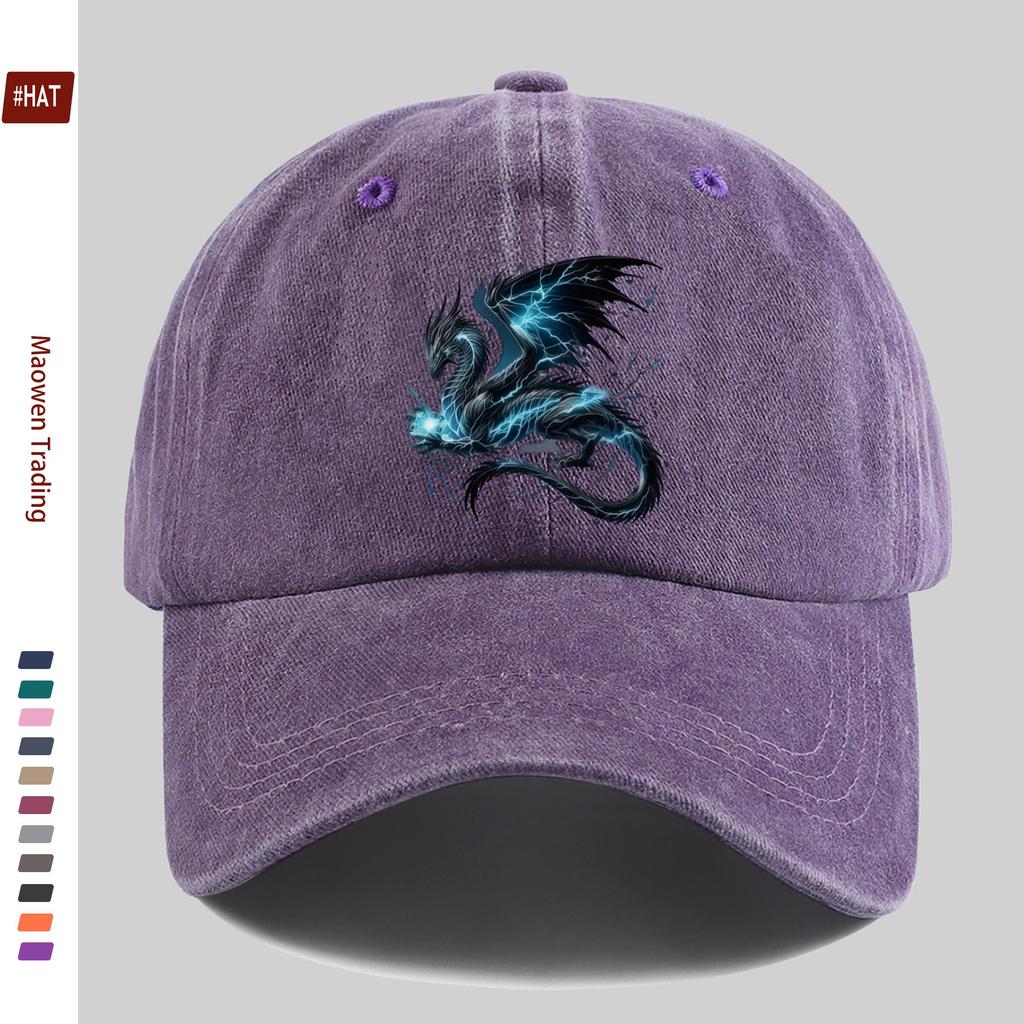 pc pcs Unisex Adjustable Trucker Baseball Cap with Blue Dragon Print Snapback Buckle Closure Lightweight Suitable for Daily