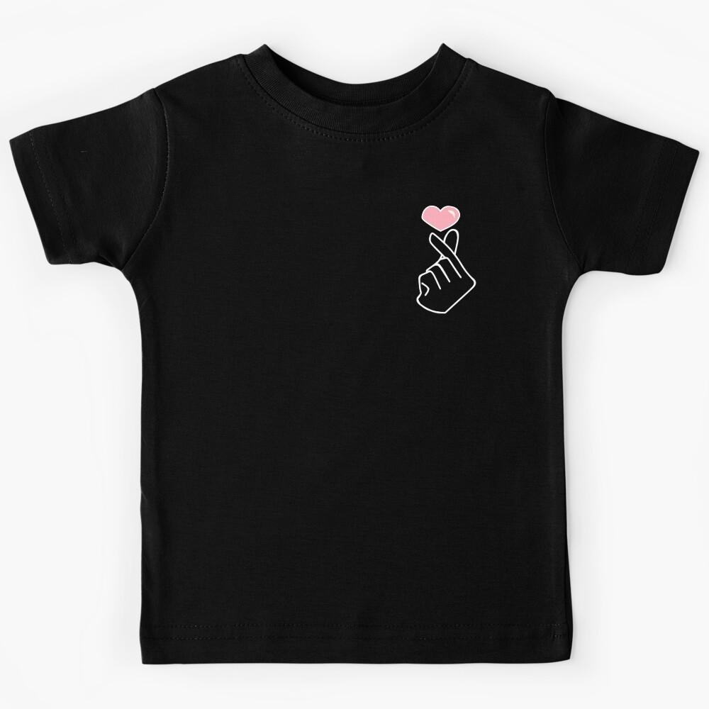 Kpop Korean Finger Heart pattern Kids T-Shirt 130