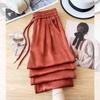 Women's Spring/Summer 2025 Orange Wide-Leg Jacquard Pants - Loose, Slimming, and Fashionable