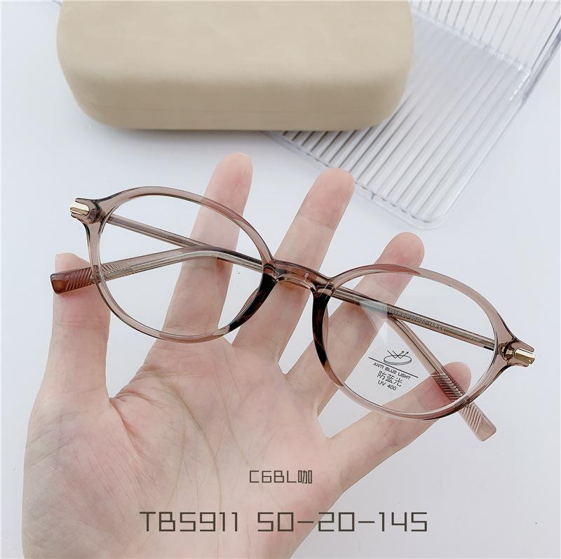 Retro Anti Blue Ray Leopard Myopia Glasses Women Oval Small Frames Decorative Computer Eyeglasses Prescription -2
