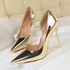 Sexy Damen Pumps Lackleder Hohe Absätze Party Urlaubsstil Einzelne Schuhe Absätze Stiletto Damenschuhe Hochzeitsschuhe Tacones