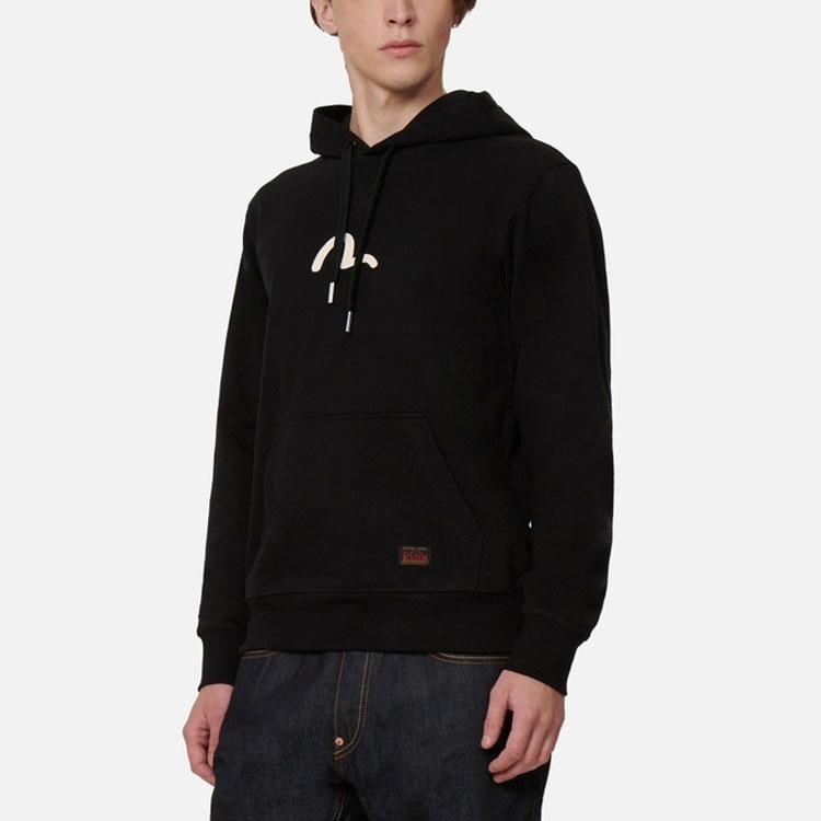 Evisu Little Seagull Print Solid Color Pullover Sweatshirt Men Sweatshirt Black 0ELBSM0SW323XXCT