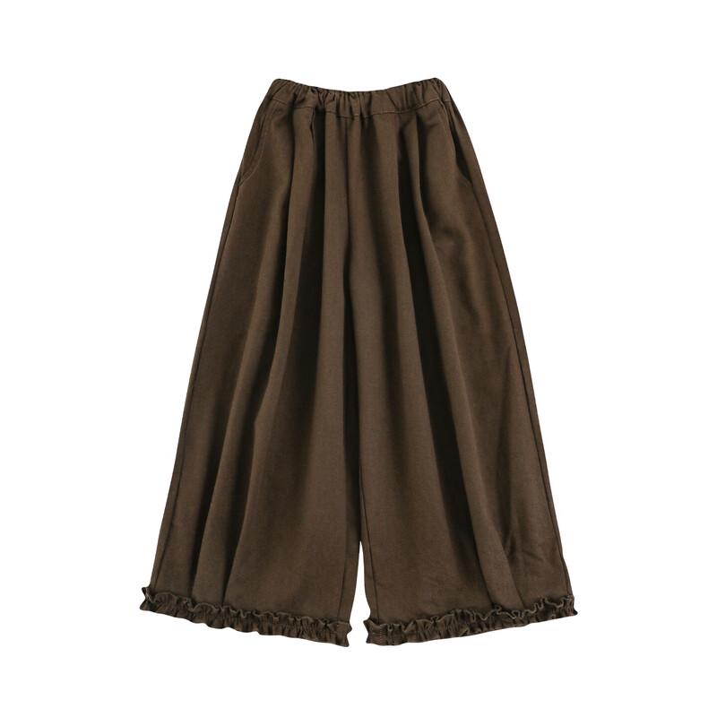 Youyou Girls' 2026 Spring Lace Trim Loose Harem Pants