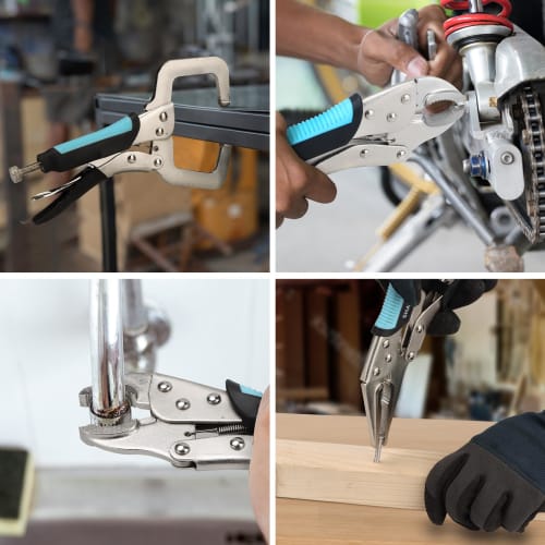 SHALL 6-Piece Locking Pliers, Vise-Grip Pliers Set, 5" (126mm), 7" (178mm), 10" (254mm) Curved Jaw Locking Pliers, 6-1/2" (165mm), 9-1/2" (241mm) Long