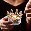 European Crystal Crown Glass Tealight Candle Holder Ring Scented Candlestick Home Decoration