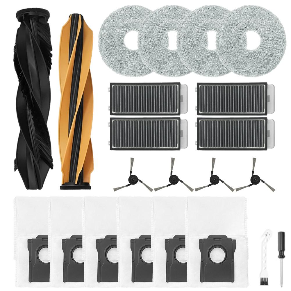 22 Pcs/set Main Side Brushes Kits For MOVA V50 Ultra  / For X50 PRO Complete Robot Vacuum Cleaner Accessories Spare To Replace