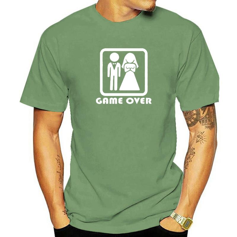 Game Over Bride Groom Bachelor Bachelorette Party Marriage Wedding Gift Unisex T Shirt Tshirt Short Sleeve Round Neck Tshirt Tee