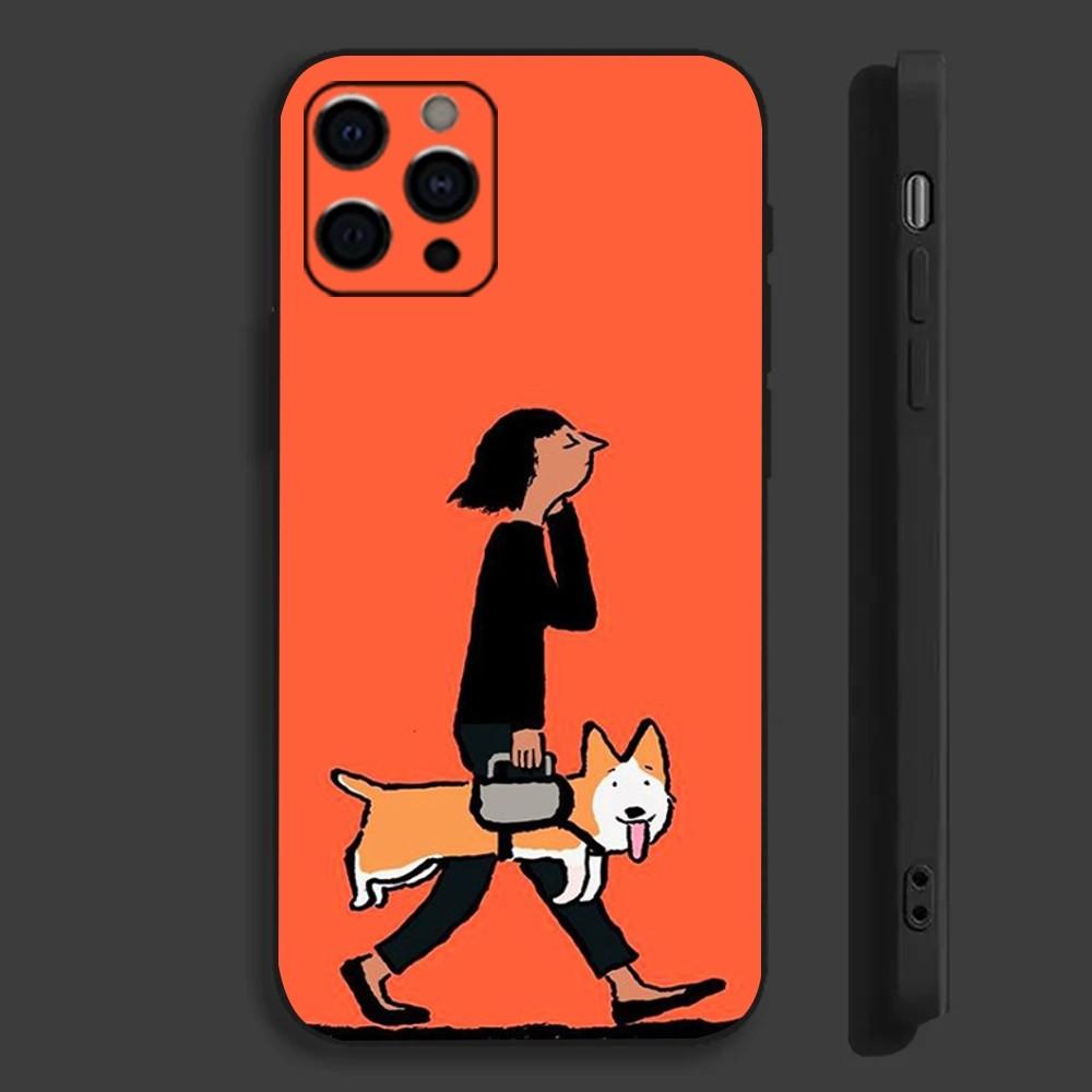 Jean J-Jullien Art3 Phone Case For Apple iPhone 15,14,13,12,11,Pro,X,XS,Max,XR,Plus,Mini Soft Black Cover