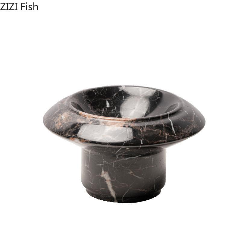 Naturalny Marmur Okrągły Wazon Doniczki Dekoracja Biurka Kompozycja Kwiatowa Nowoczesne Rzemiosło Wazony Kwiatowe Estetyczny Wystrój Pokoju