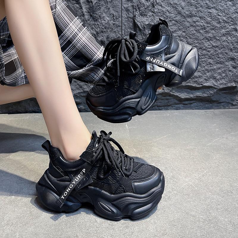 Daddy shoes women's muffin thick-soled heightening women's shoes 2025 new summer mesh breathable casual sports shoes ins tide