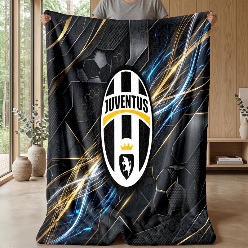 Juventus FC Themen-Decke Weiche Flanell-Decke Plüsch-Überwurf Gemütliche Sofa-Bett-Decke für Wohnkultur