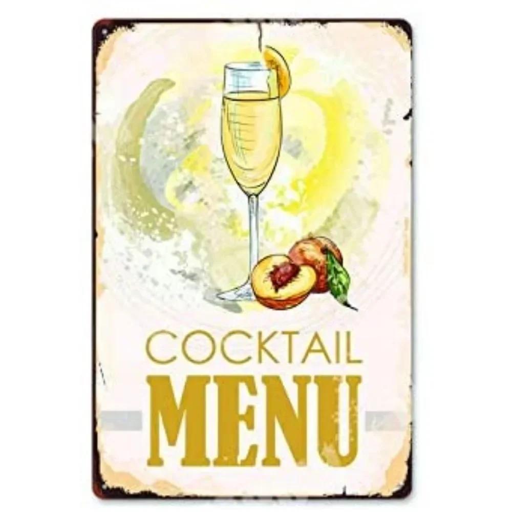 Sinal de Lata de Metal para Menu de Coquetéis Retro Guia para Amantes de Mixologia Bar Pub Corrente de Ferro Pendurador Decoração Bebida Alcoólica Pôster Rústico