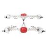 RC Car Front Rear Portal Axle Silver Red Aluminum Alloy High Load Bearings Front Rear Portal Axle Assembly for SCX10 II 1/10 RC Car