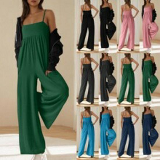 Europejskie i Amerykańskie Damskie Spodnie Długie z Wysokim Stanem, Luźne, Casualowe, z Elastycznym Pasem i Kieszeniami - Kolekcja 2025